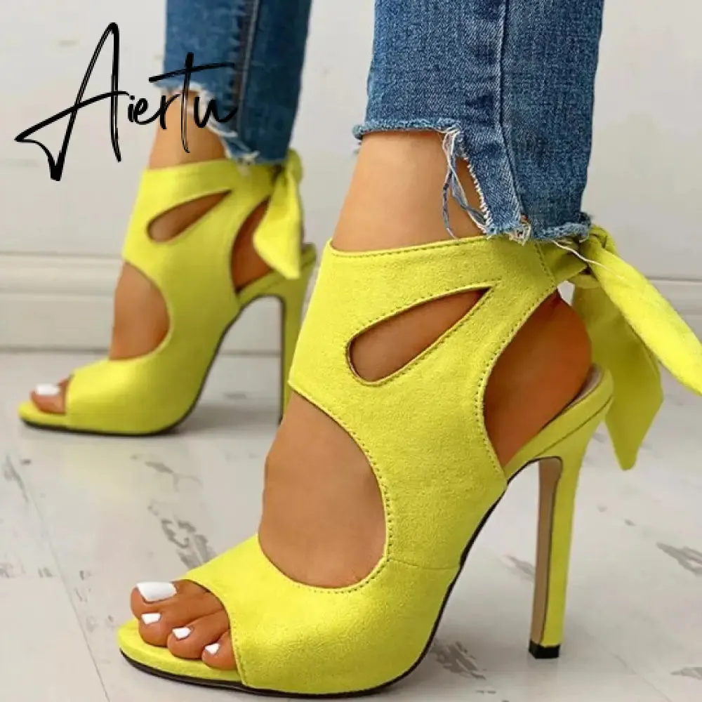 Aiertu High Heels Women Shoes Sandals Transparent Sexy Snake-Shaped Women Sandals Design Stiletto Heel Gladiator Pumps Women Shoes