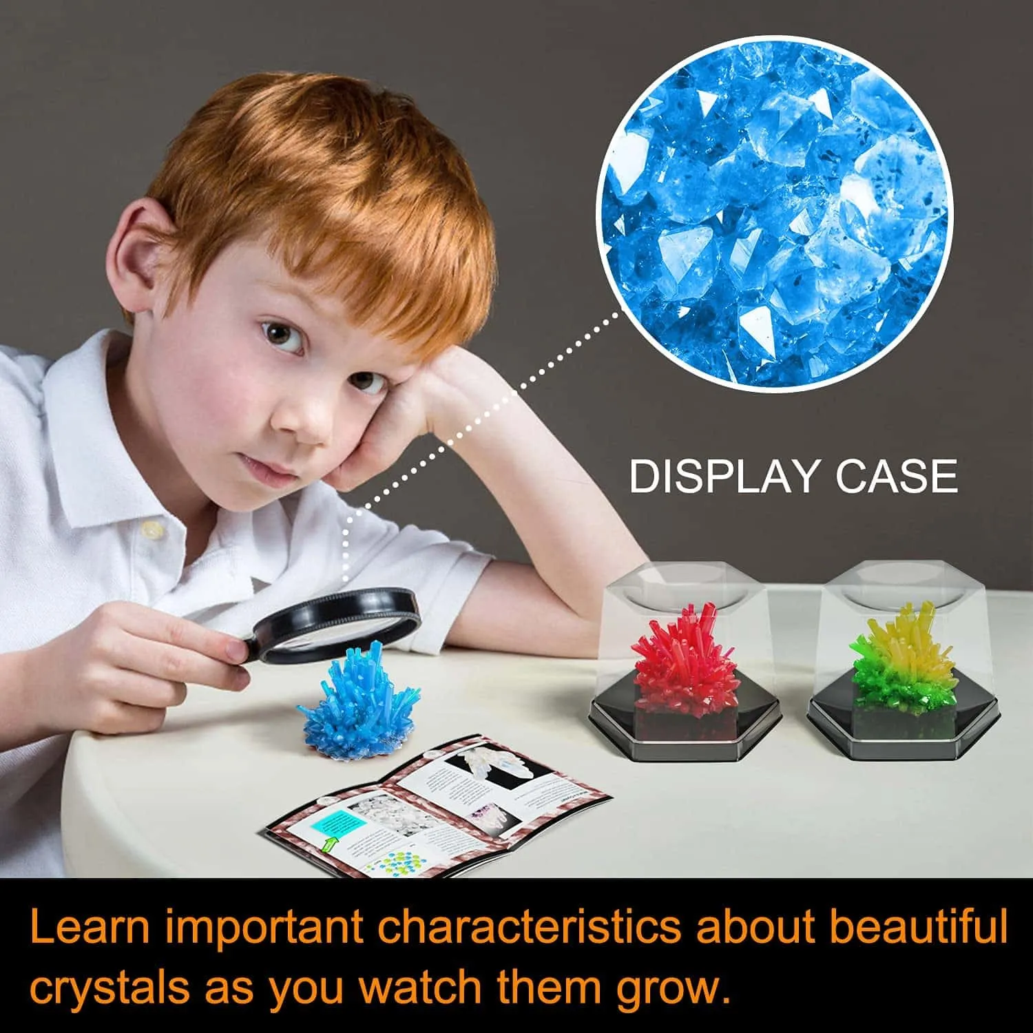 Crystal Growing Kit, Grow 3 Vibrant Crystals