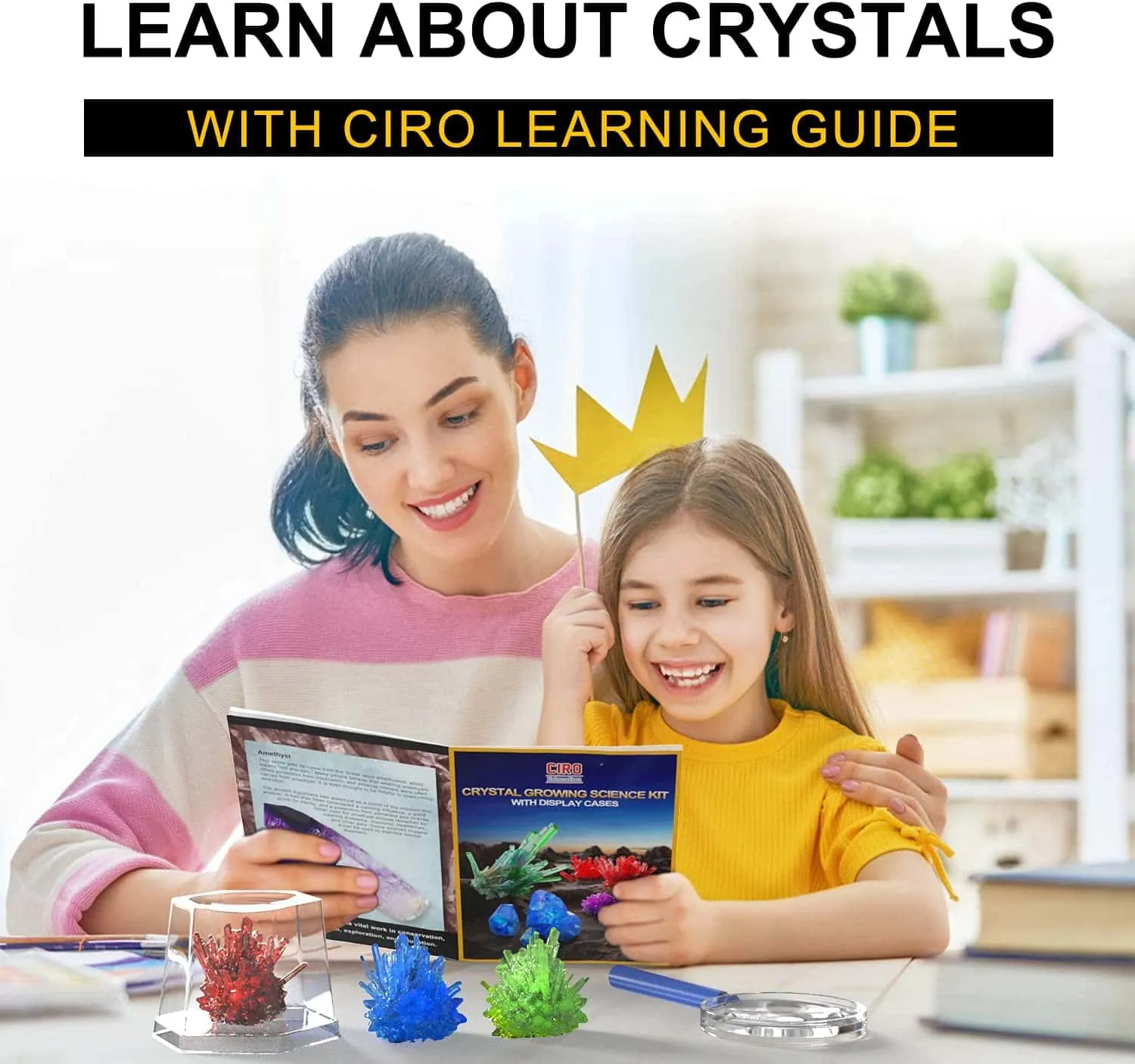 Crystal Growing Kit, Grow 3 Vibrant Crystals